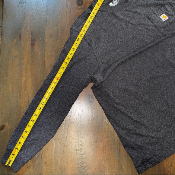 Carhartt Men's Loose Fit Heavyweight Long-Sleeve Pocket Henley Gray T-Shirt XL - Picture 7 of 9